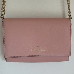 Kate Spade Light Pink Purse Small Gold Chain and Leather Strap